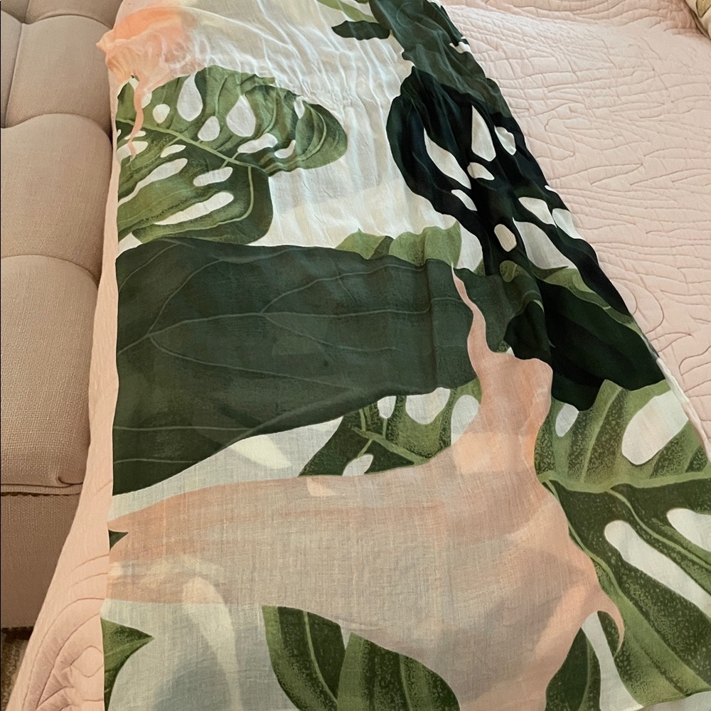 Tropical Leaf Print Scarf